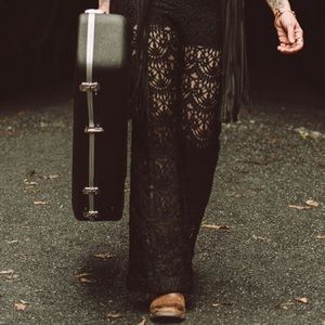 H&M Coachella Lace Pants black size L NWT